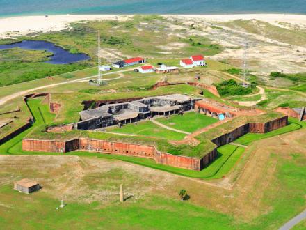 Aerial view of Fort Morgan