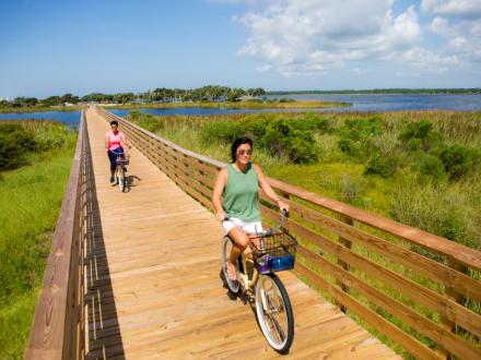 Women biking at Gulf State Park