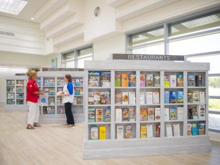 Brochures racks at Orange Beach Welcome Center