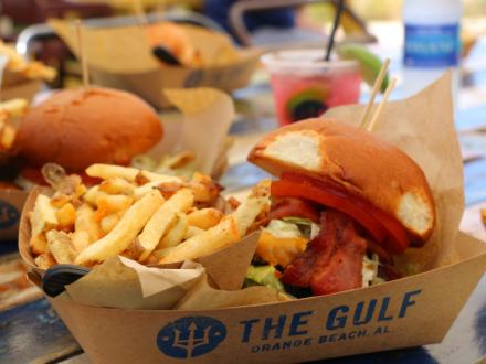 Burgers and fries at The Gulf in Orange Beach