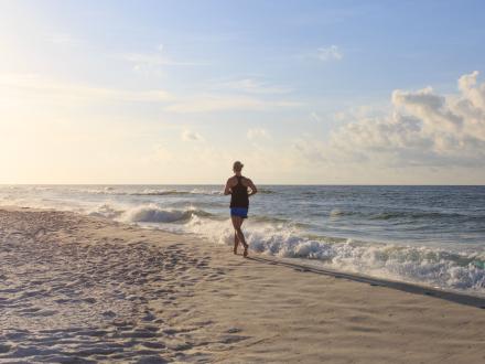Running on Gulf Shores Beach