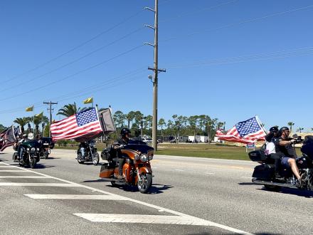 Marshals Mardi Gras group motorcycle rally