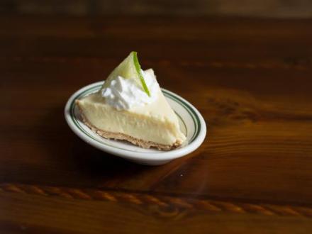a slice of key lime pie from Original Oyster House in Gulf Shores