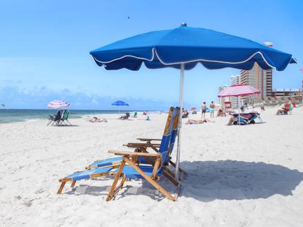 Beach Chairs and Umbrella