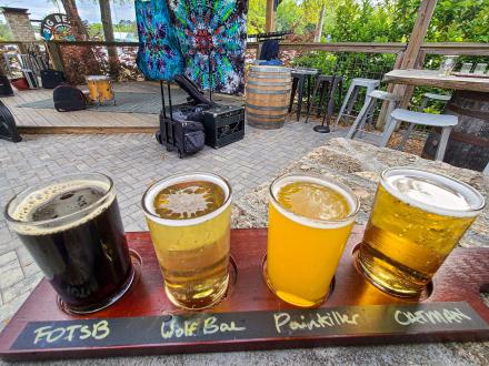 Beer flight at Big Beach Brewing