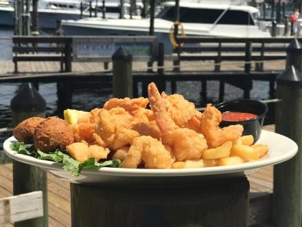 Friend shrimp at Wolf Bay Lodge Restaurant in Orange Beach