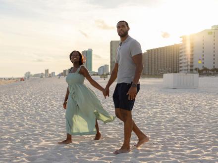 Couple enjoying the beach