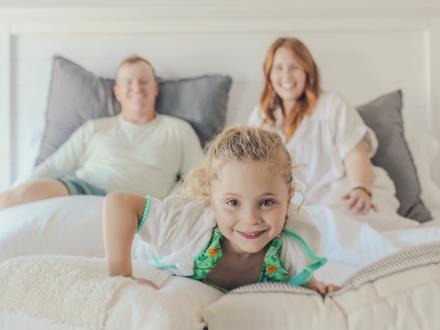 family enjoying their vacation rental in Orange Beach on Alabama's Beaches