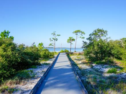 Boardwalk leading to Little Lagoon in Bon Secour National Wildlife Refuge
