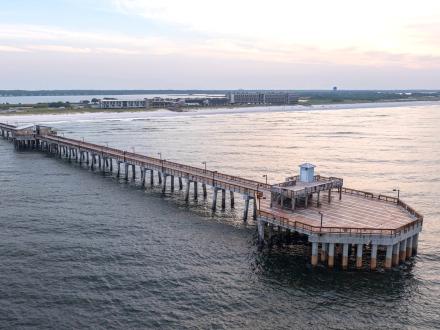 Aerial view of Gulf State Park Fishing Pier in Gulf Shores