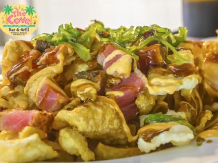 tuna wonton nachos at The Cove dive bar in Gulf Shores