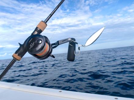 Fishing rod on a charter boat in the Gulf of Mexico