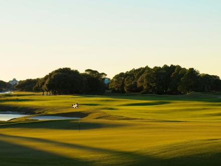 Sunrise over Kiva Dunes golf course in Fort Morgan