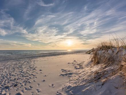 Scenic view of 12th street beach access in Gulf Shores