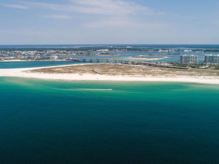 Aerial view of Alabama Point Beach in Orange Beach