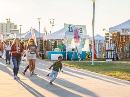 People attending the Annual National Shrimp Festival in Gulf Shores