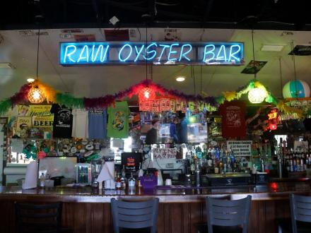 Oyster bar at Flying Harpoon bar and restaurant in Orange Beach