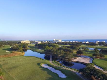 Aerial view of Kiva Dunes golf course on the Gulf in Fort Morgan