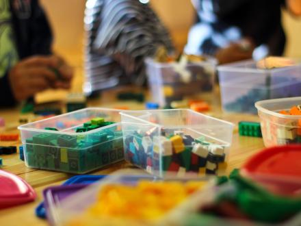 A table full of building blocks