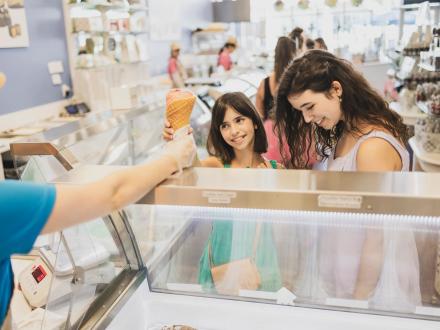 Girls getting ice cream at Kilwin's