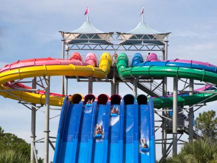 Dueling slides at Waterville USA waterpark in Gulf Shores