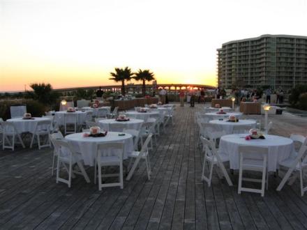 Outdoor event space area at The Caribe Bayfront resort in Orange Beach