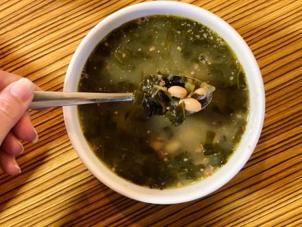 a bowl of hearty swamp soup, a popular southern dish, at Fish River Grill #3 in Gulf Shores