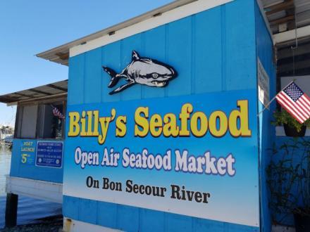 outside of Billy's Seafood Open Air Seafood Market in Bon Secour