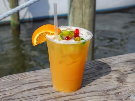 Jungle Bear fruit cocktail at OSO waterfront restaurant in Orange Beach