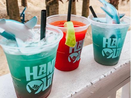 Shark Attack signature drink at The Hangout beachfront bar