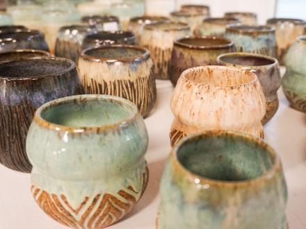 Handmade ceramic art made at The Clay Studio, pottery studio at the Coastal Arts Center in Orange Beach
