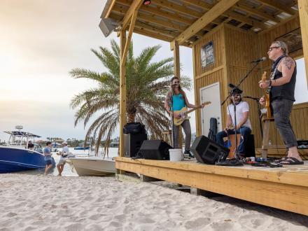 Live music stage on the beach at Flora-Bama Yacht Club