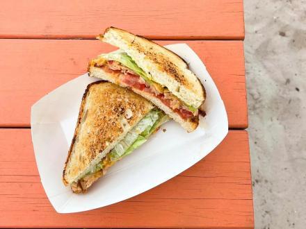 freshly made sandwich from The Beli lunch restaurant at The Wharf in Orange Beach