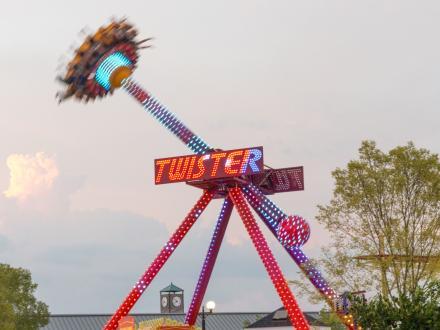 Twister thrill ride at Tropic Falls amusement park