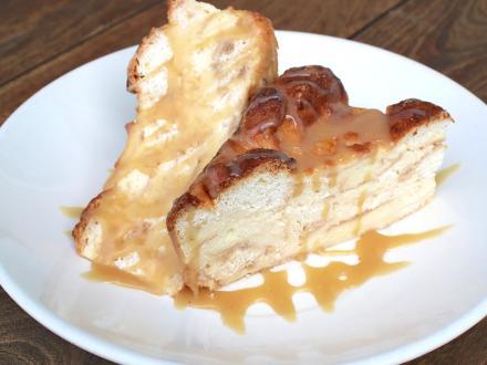 Fresh bread pudding, popular Alabama dessert at Cobalt waterfront restaurant