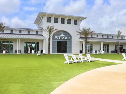 Grassy lawn area at Portside at The Wharf