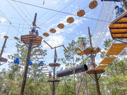 Ropes challenge course at the Gulf Coast Eco-Center