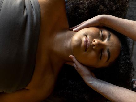 Women receiving a head massage at Serenity Spa in Orange Beach