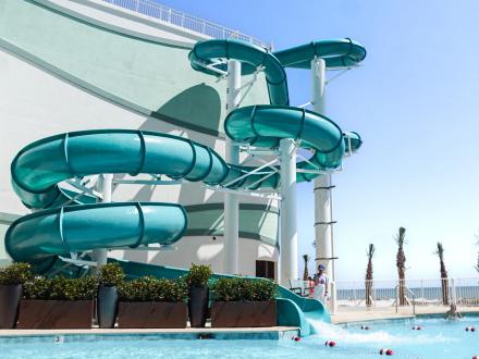 Waterslide at Turquoise Place beachfront resort in Orange Beach