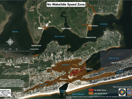 Maps of no wake/idle speed zones in Orange Beach