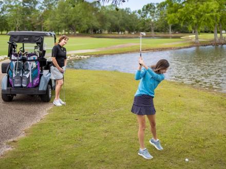 Women golfing at Craft Farms golf course in Gulf Shores