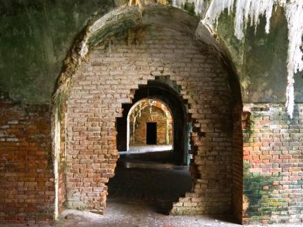 Tunnels inside Historic Fort Morgan in Gulf Shores