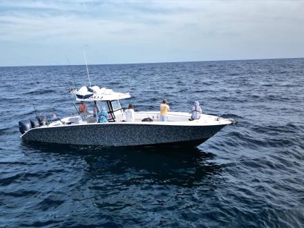 boat in the water in the Gulf in Orange Beach