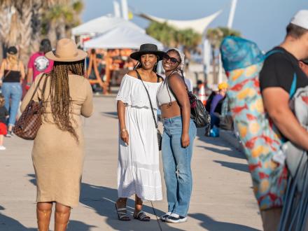 People attending the Annual National Shrimp Festival in Gulf Shores, free fall food festival