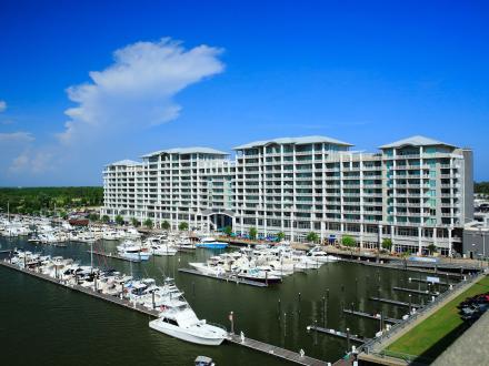 Waterfront condos at The Wharf entertainment district in Orange Beach