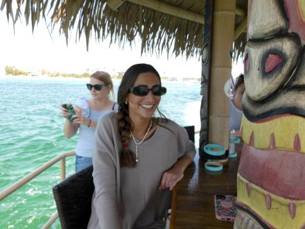 friends on a cruisin' tiki boat tour in orange beach