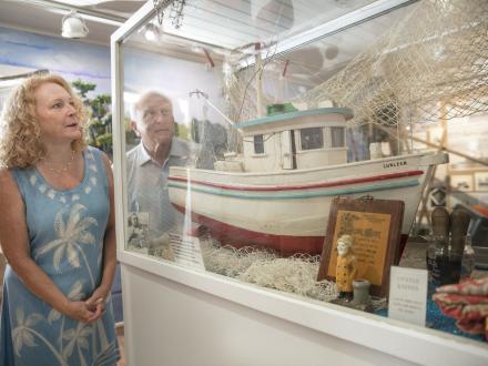 Snowbird couple enjoying their time at the Gulf Shores Museum and soaking up our rich history