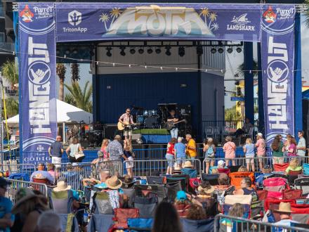 Live music at Hangout beachfront restaurant during Meeting of the Minds in Gulf Shores