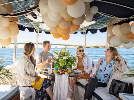 friends on a picnic cruise with anonyme cruises in orange beach