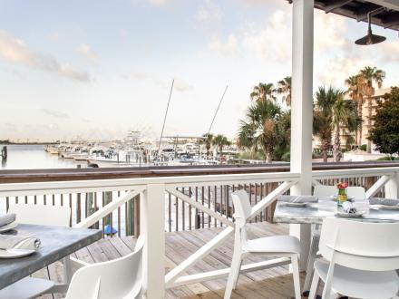 Bay view from Barometer waterfront restaurant in Orange Beach